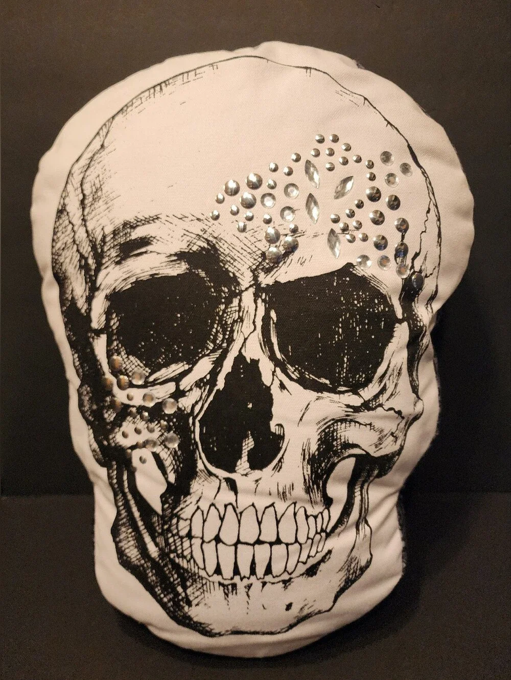 New Cool Large Pillow, Skelton Graphics, Decorative Accents, Black & White